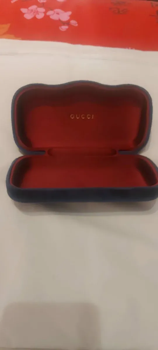 Estuche Gafas Gucci Azul y Rojo