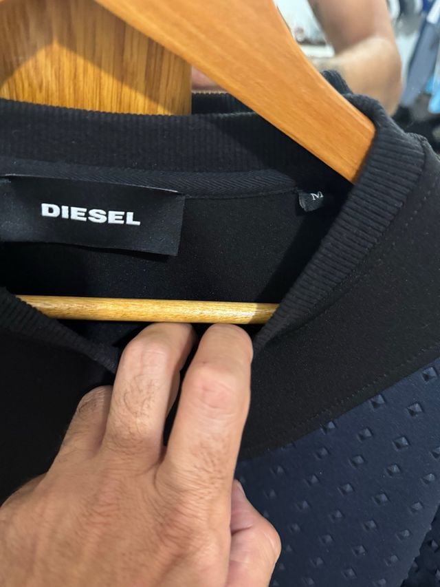 Sudadera Diesel Negra y Azul