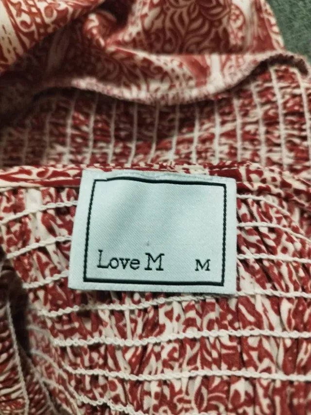 Vestido Boho Love M Rojo Blanco Talla M