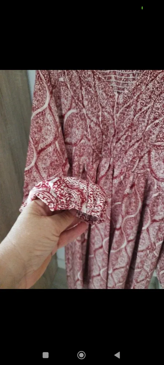 Vestido Boho Love M Rojo Blanco Talla M