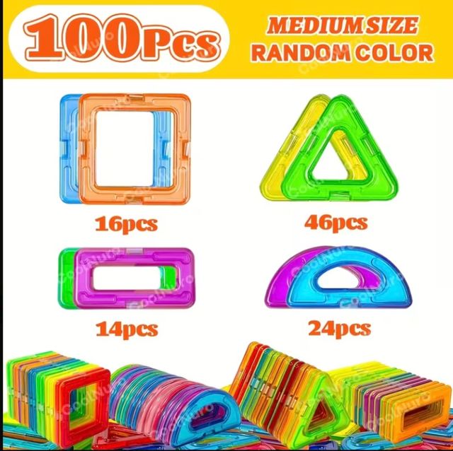 100pc Bloques Construcción Magnéticos