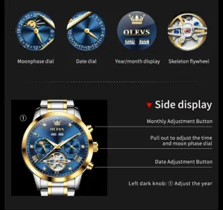 Reloj Automático OLEVS Azul y Dorado Hombre