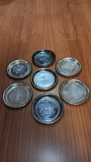 Set 7 Sottobicchieri Argentati Brivio