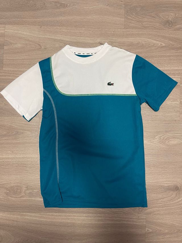 Camiseta Lacoste Sport blanca y verde