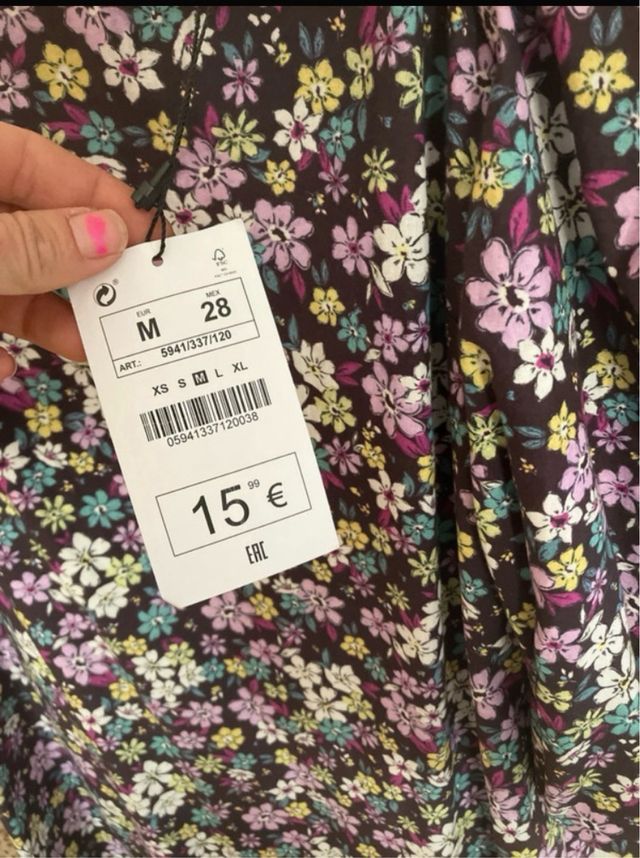 Vestido flores Lefties talla M