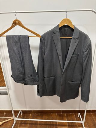 Traje Chaqueta y Pantalón Mango Gris