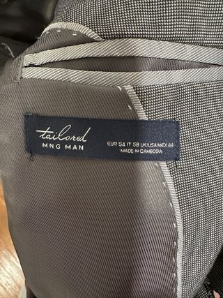 Traje Chaqueta y Pantalón Mango Gris