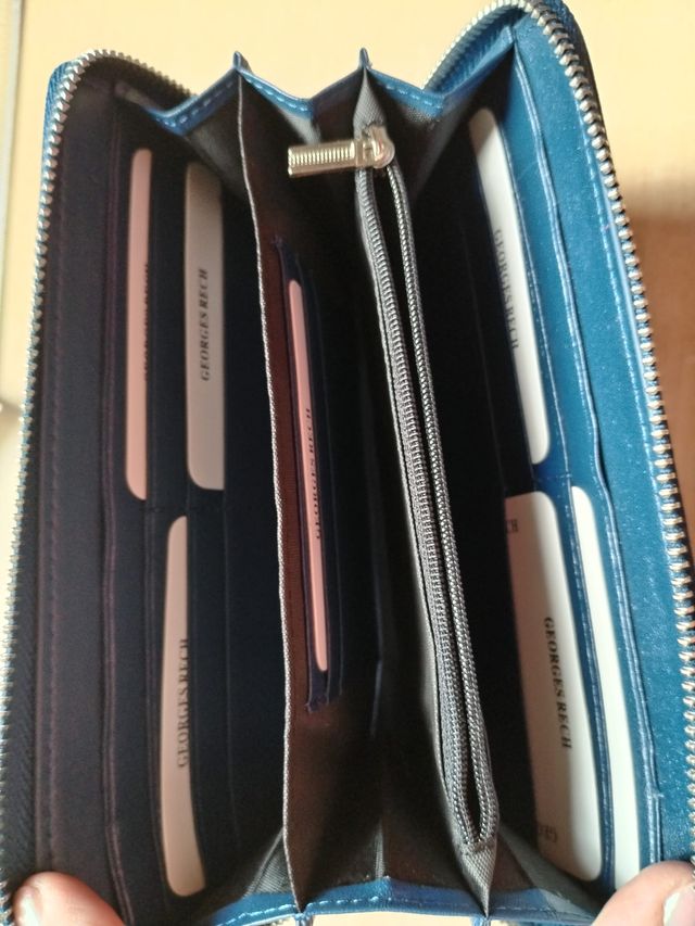 Cartera de mano George Rech azul con cremallera
