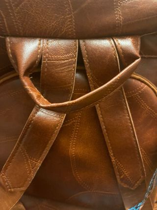 Zainetto in pelle marrone patchwork