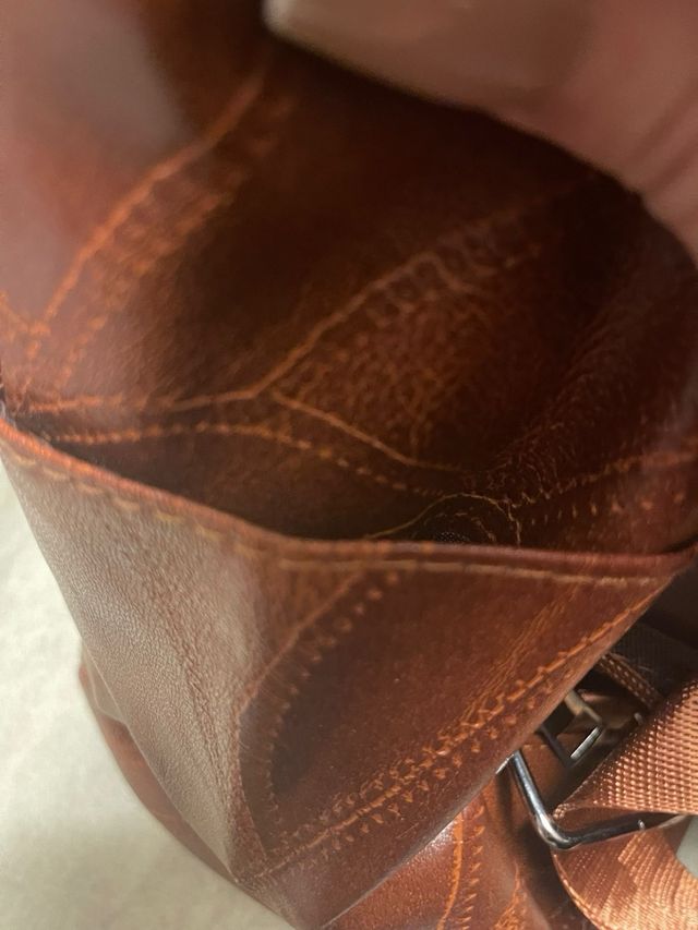 Zainetto in pelle marrone patchwork