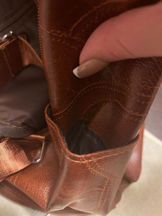 Zainetto in pelle marrone patchwork