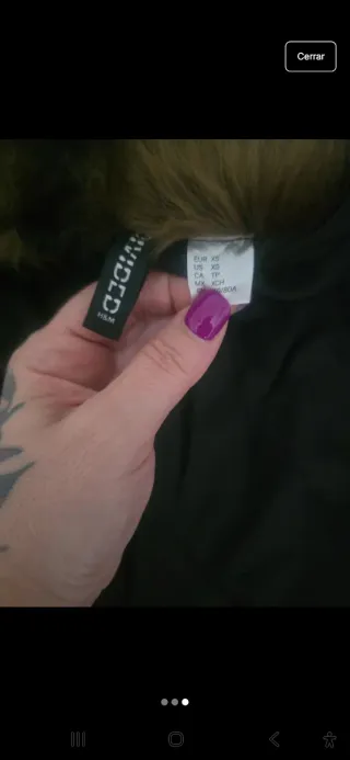 Chaquetón H&M Verde Oliva Talla XS