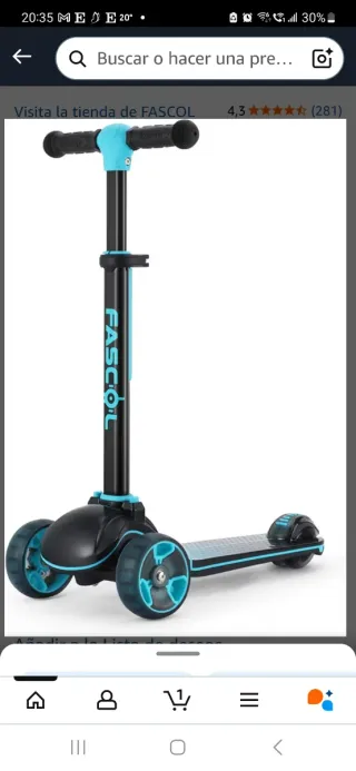 Patinete de 3 Ruedas Azul