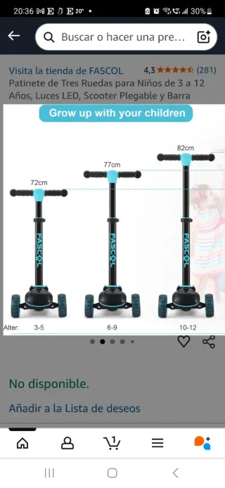 Patinete de 3 Ruedas Azul