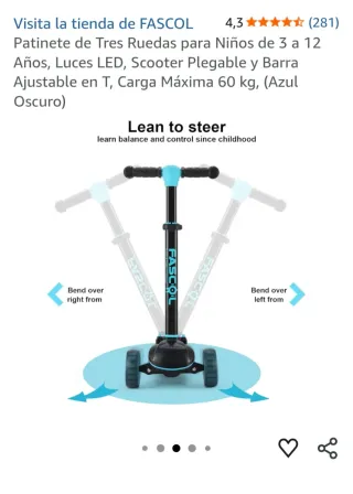 Patinete de 3 Ruedas Azul