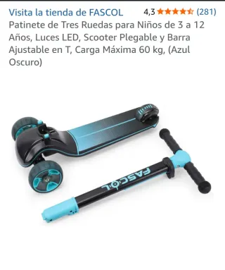 Patinete de 3 Ruedas Azul