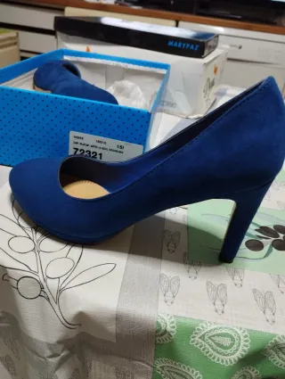 Zapatos plataforma ante azul noche talla 38