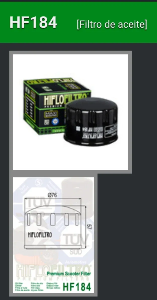 3 Filtros Aceite Hiflofiltro HF184 Aprilia. Piaggi