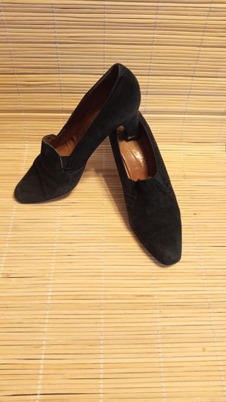 Zapatos de ante negro talla 38