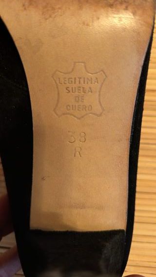Zapatos de ante negro talla 38