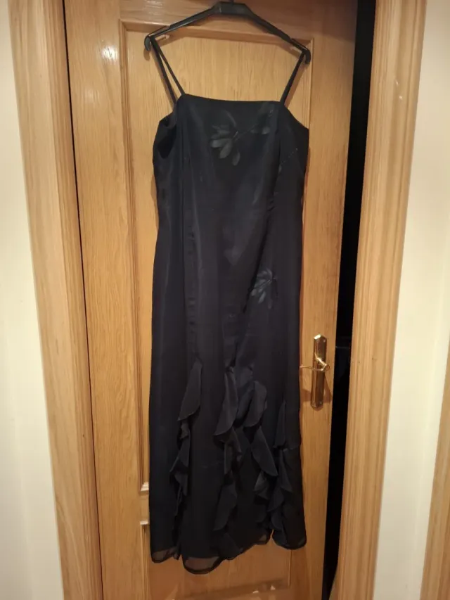 Vestido fiesta negro brillo talla 48