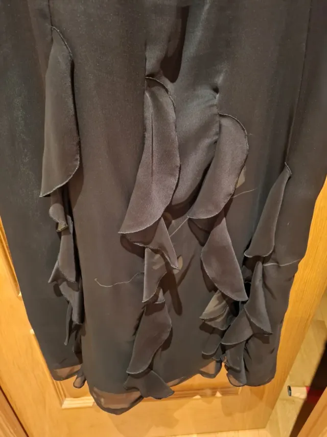 Vestido fiesta negro brillo talla 48