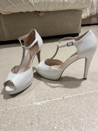 Tacones Novia Blancos con Brillantes