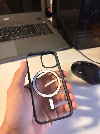 x2 Custodie iPhone 13 Mini Grigio e Nero MagSafe