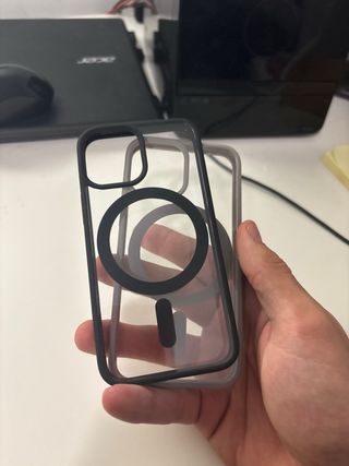 x2 Custodie iPhone 13 Mini Grigio e Nero MagSafe