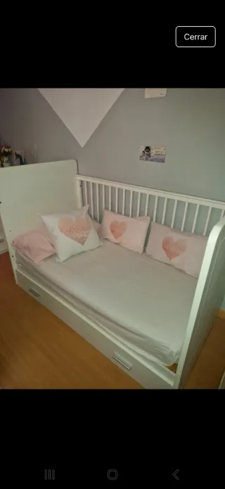 Cuna-cama blanca