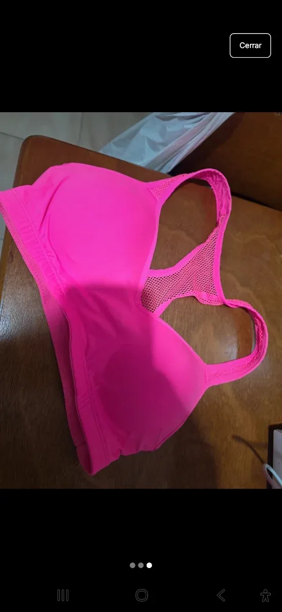 Sujetador deportivo rosa talla L