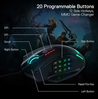 Ratón Gaming Redragon M908 Impact Negro