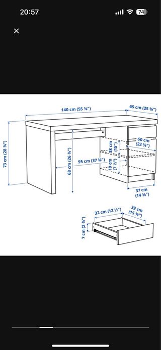 Escritorio Malm Ikea (desmontado)