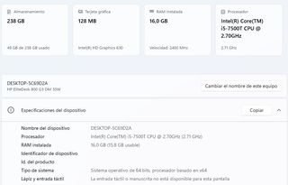 Mini PC HP EliteDesk 800 G3 Intel Core i5