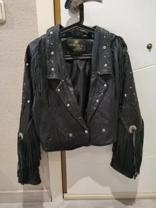 Torera Cuero Flecos Hecha a Mano