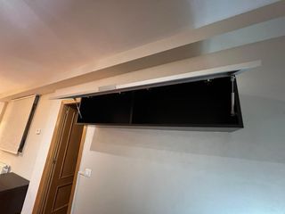 Conjunto comedor mesa cristal y madera