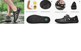 Sandalias de cuero negro talla 47