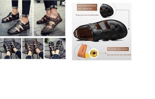 Sandalias de cuero negro talla 47