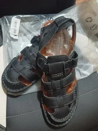 Sandalias de cuero negro talla 47