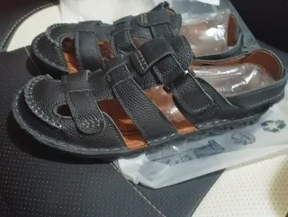 Sandalias de cuero negro talla 47