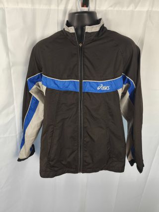 Chaqueta Asics Retro Negra y Azul Talla M