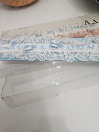 2 Ligas Novia Azul y Blanco Talla Única