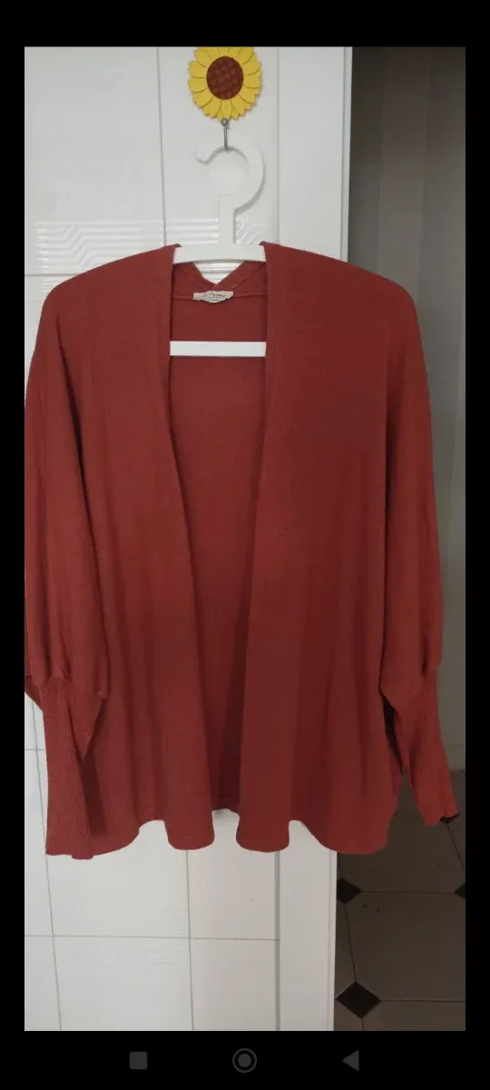 Chaqueta lana color teja