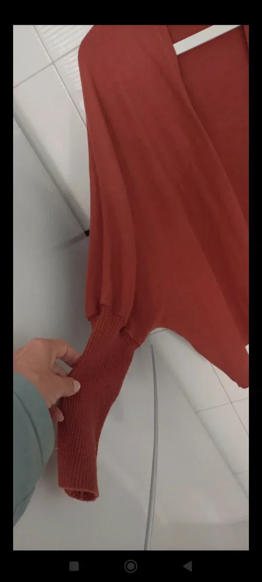 Chaqueta lana color teja