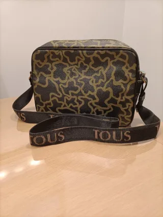 Bolso Tous Negro y Verde Original 30 x 22 x 8 cms