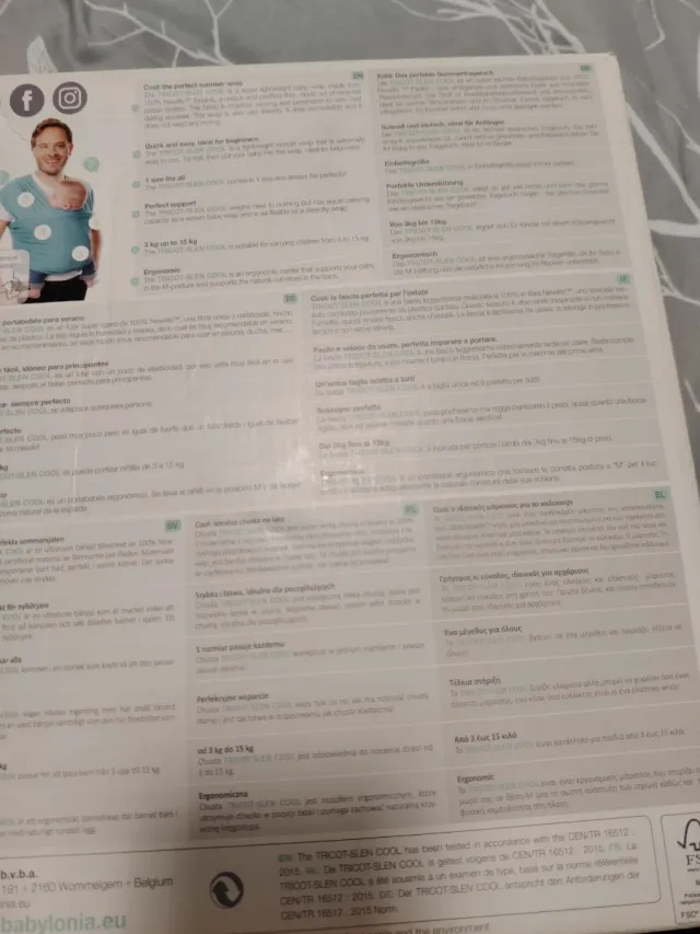 Fular Portabebés Babylonia Tricot-Slen Cool