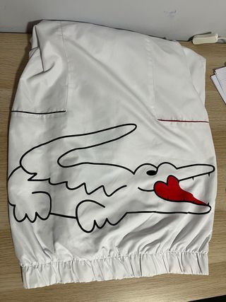 Sudadera Lacoste Blanca Cocodrilo Rojo