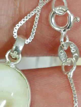 Cadena Ojo de Shiva Natural plata de ley 925.