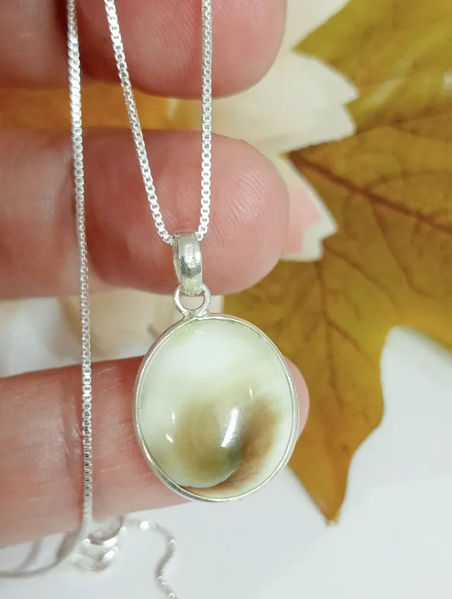 Cadena Ojo de Shiva Natural plata de ley 925.