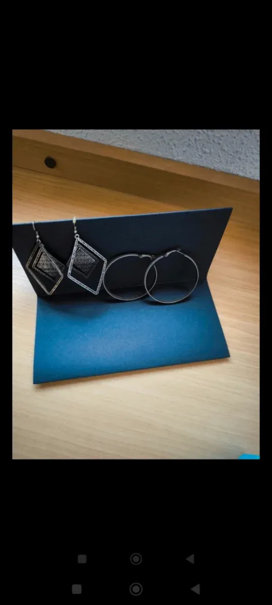 Lote 2 pares pendientes plata envejecido